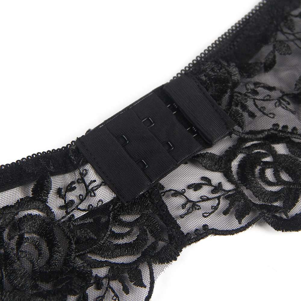Floral embroidery underwire garter lingerie set
Material&nb... Ohyeah - Floral Garter Bra Set - Black - M photo-8