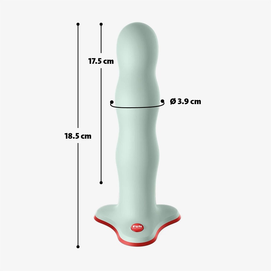 The gentle movements of the rotating balls inside BOUNCER cr... Fun Factory - Bouncer Rumbling Dildo - Sage Green photo-7
