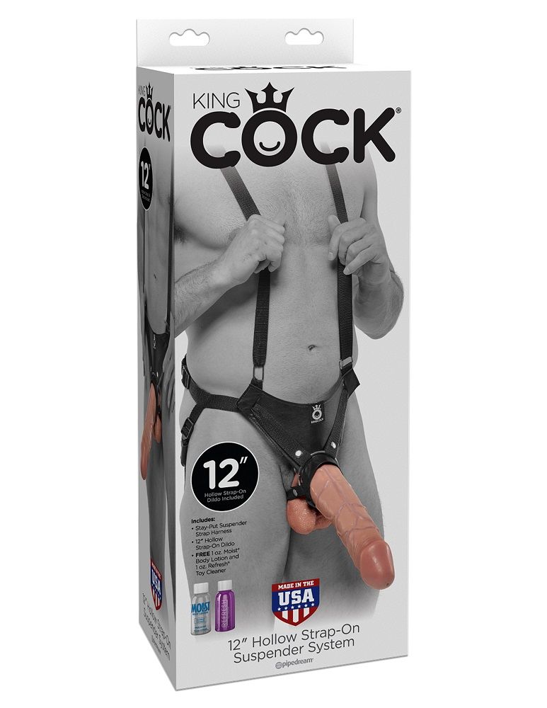 When size matters and you’re looking for an extreme hollow-s... King Cock - Hollow Strap On 12″ - Flesh photo-7