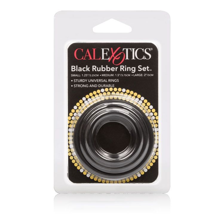 Enhance your erotic sensual satisfaction and performance wit... CEN - Rubber Ring - 3 Piece Set - Black photo-3