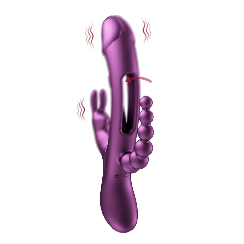 Looking for a vibe to sweep you off your feet? This app-cont... Honey Play Box - Trilux App Rabbit Vibrator w Beads - Purple photo-4