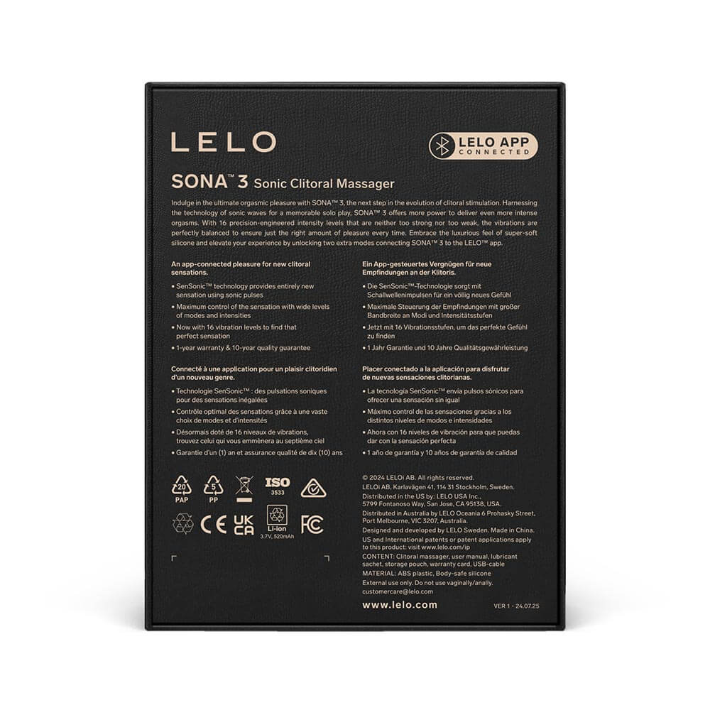 Discover the LELO Sona 3, a revolutionary sonic clitoral... Lelo - Sona 3 Clitoris Massager - Cyber Purple photo-8
