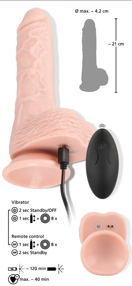 Medical Silicone - 推撞仿真陽具震動棒 - 肉色 Medical Silicone - 推撞仿真陽具震動棒 - 肉色 照片-9