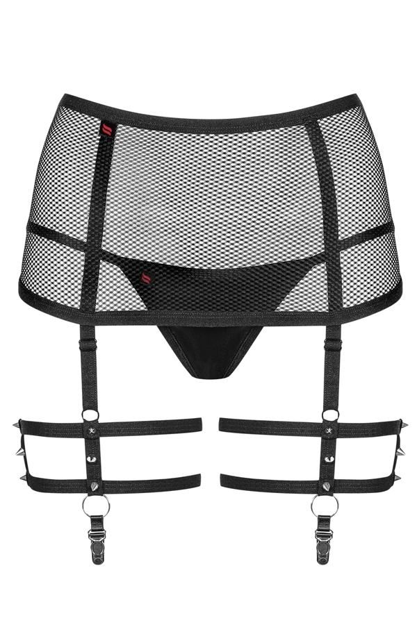 Are you naughty enough to try this spicy garter belt? Be car... Obsessive - 858-GAR-1 Garter Belt & Thong - Black - S/M photo-7