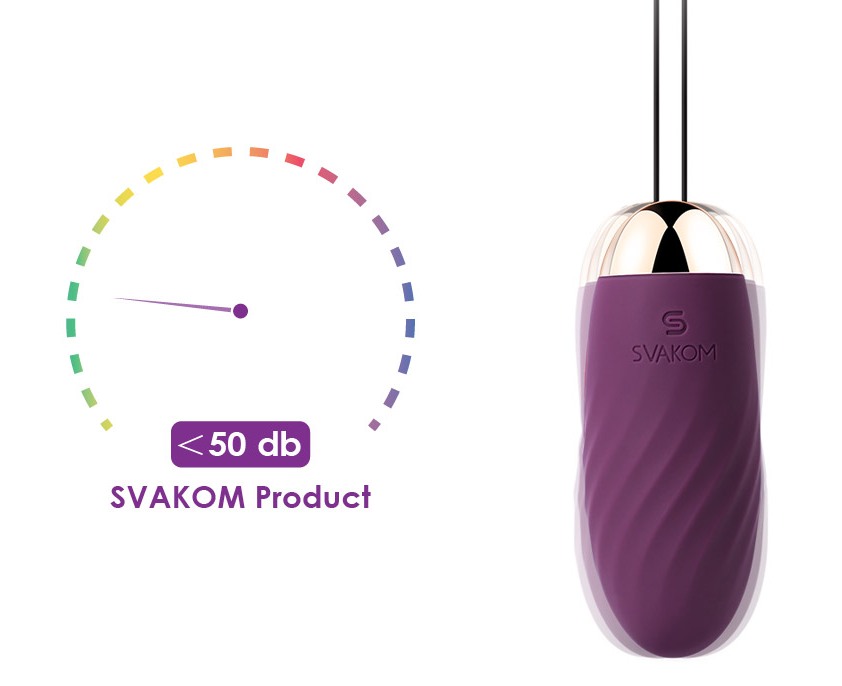 Offering 5 different vibrating modes and each with 5 levels ... SVAKOM - Elmer Remote Control Egg Vibrator - Violet photo-5
