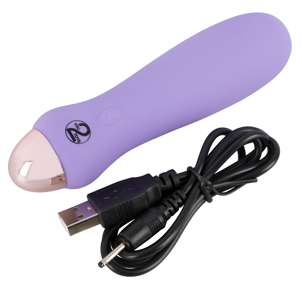 Purple mini vibrator with a concave bulge at the end of the ... Cuties - Bulge Mini Vibrator - Purple photo-4