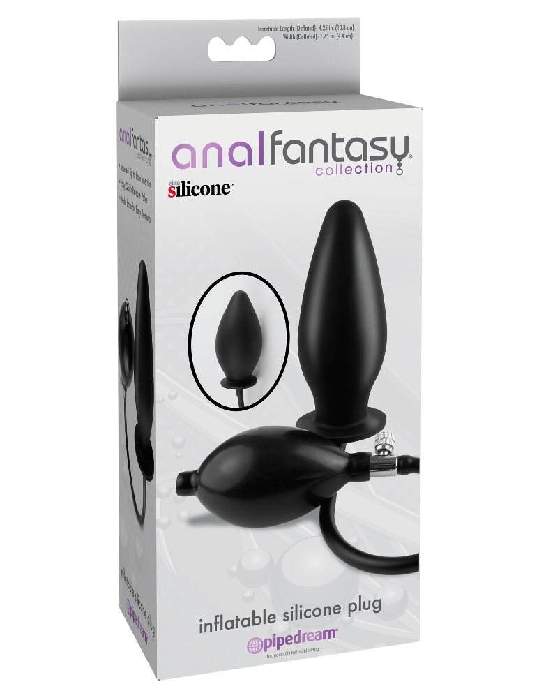 Featuring a tapered tip to ease insertion, the Inflatable Si... Pipedream - Inflatable Silicone Plug - Black photo-3