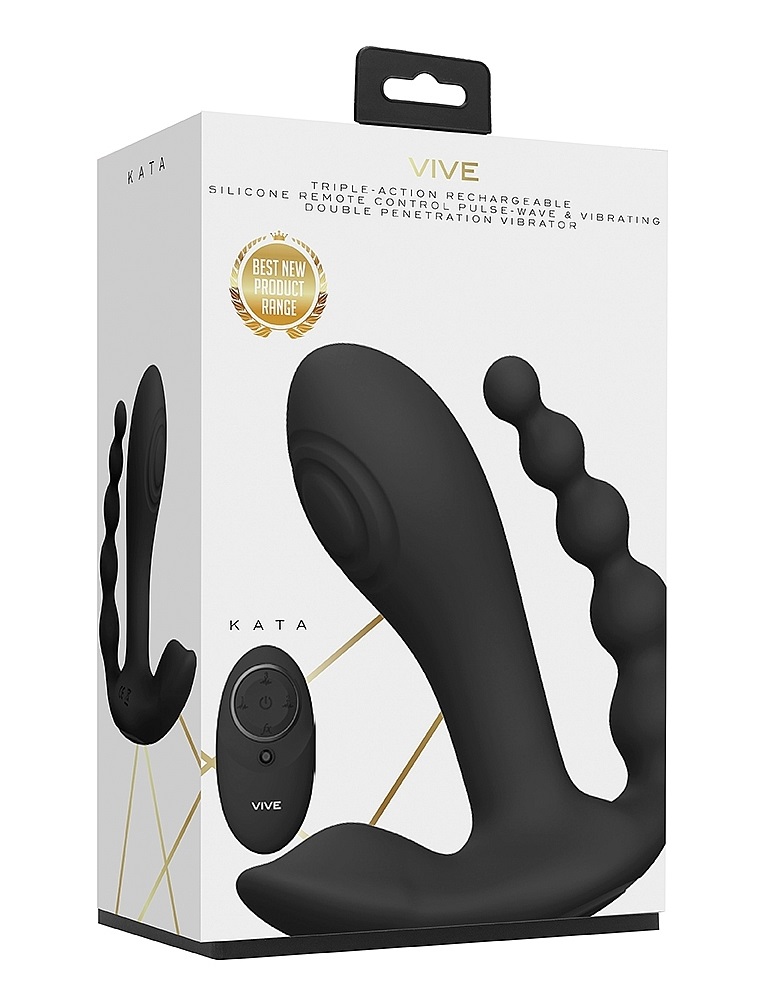 With Three 10-function New Generation F1 Motors and advanced... Vive - Kata Double Vibrator - Black photo-8