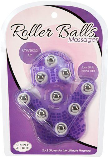 Simple & True - Roller Ball Massage Glove - Purple photo