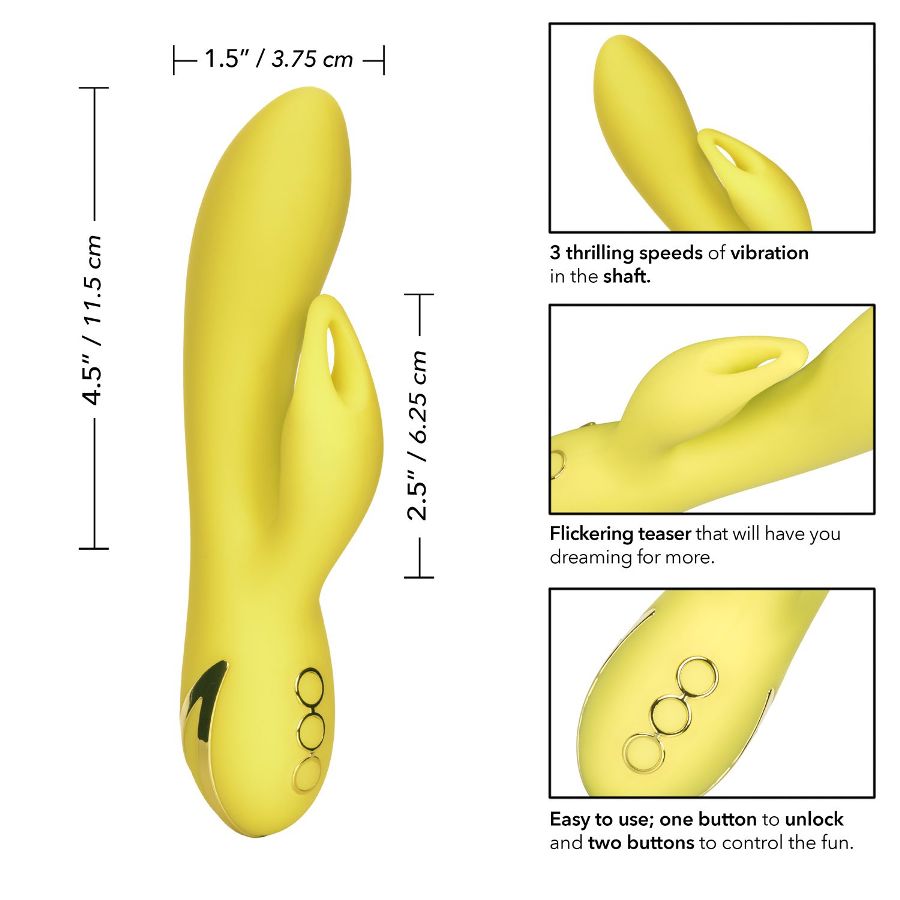 Dive deep into a sea of pleasure and sun-kissed fantasies wi... CEN - CalDream Venice Vixen Vibrator - Yellow photo-9