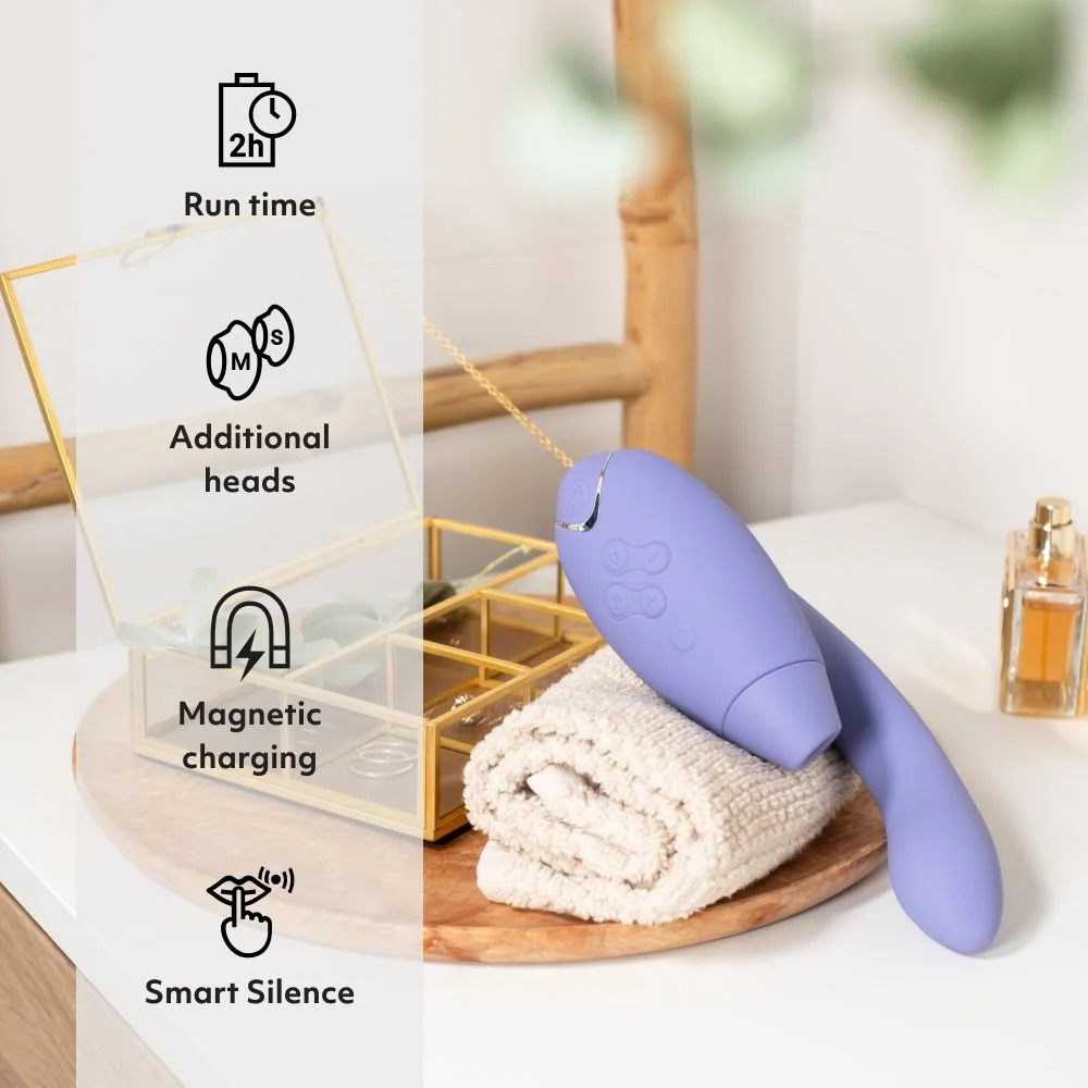 簡介
Womanizer DUO 2 是一款高端雙重刺激按摩器,將創新的 Pleasure Air 陰蒂吸啜技... Womanizer - DUO 2 陰蒂吸啜及G點按摩器 - 淡紫色 照片-10