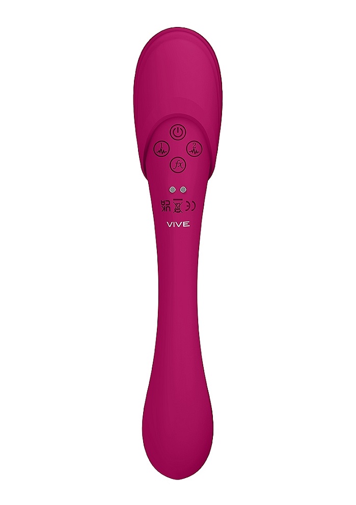 The VIVE Mirai double-ended pulse wave and air wave bendable... Vive - Mirai Double Ended Bendable Vibrator - Pink photo-5