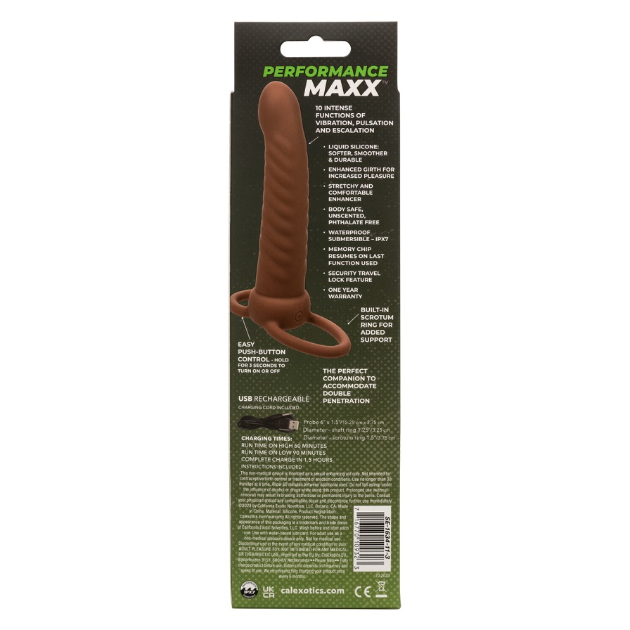 CEN - Maxx Ribbed Vibro Dual Penetrator - Brown CEN - Maxx Ribbed Vibro Dual Penetrator - Brown photo-11