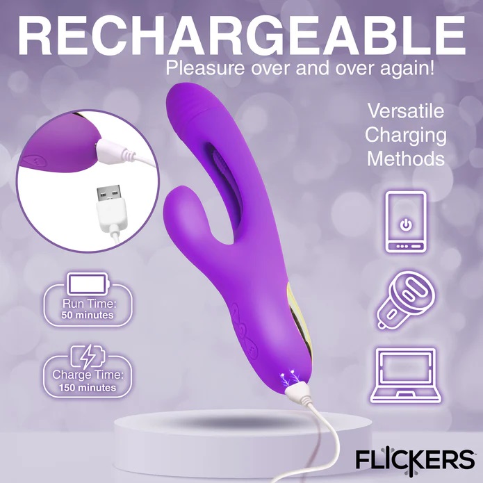 This powerful, sexy, Tri-Flick rabbit vibrator hits all the ... Inmi - Tri-Flick Rabbit Vibe - Purple photo-8