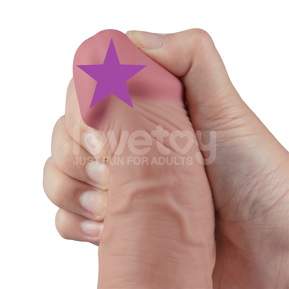 Boasting a lifelike realistic design, Lovetoy Real softee di... Lovetoy - 9.5" Real Softee Vibro Dildo - Flesh photo-2
