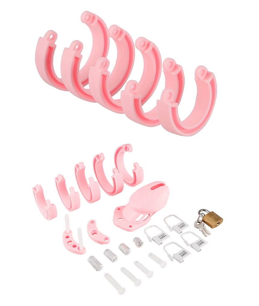 Male chastity device Short with 5 rings
Material: Silicone
... MT - Silicone Short Chastity Cage - Pink photo-2