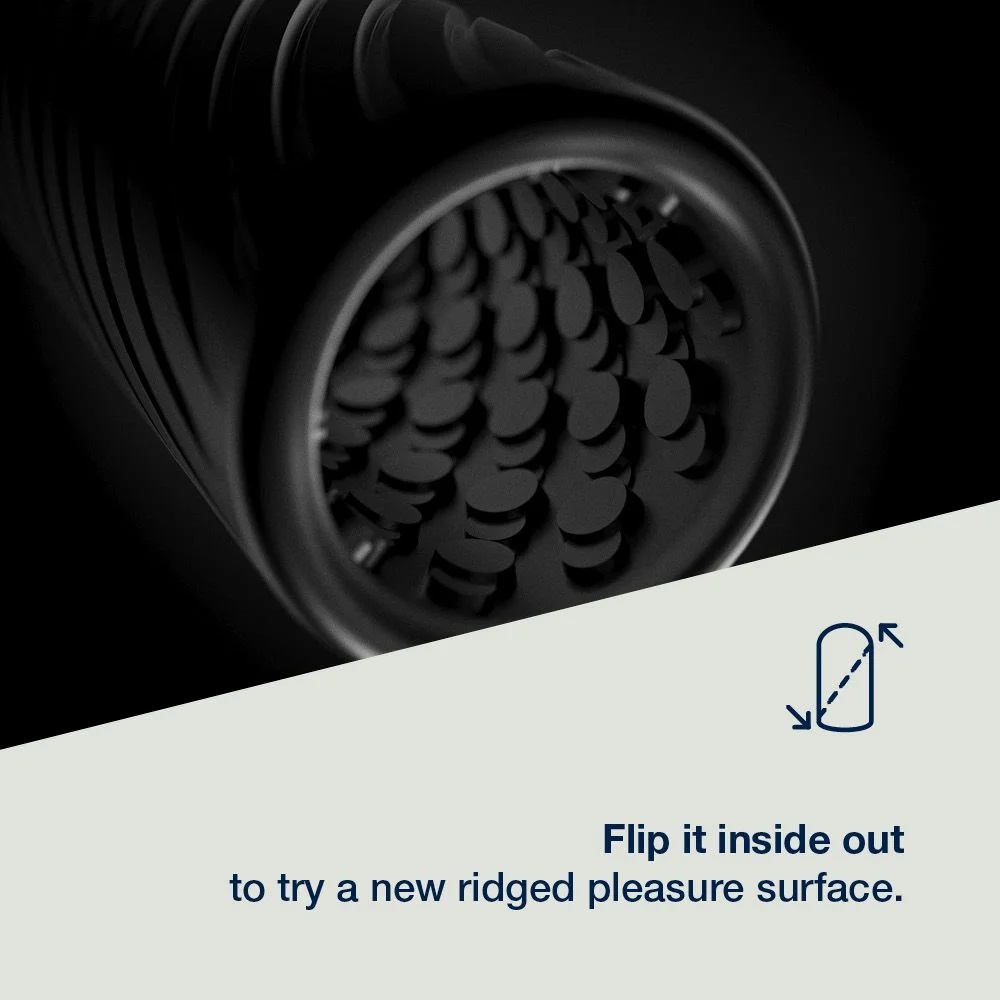 Ghost is a skin-soft silicone toy with a trick up its sleeve... Arcwave - Ghost Flip IT Pocket Stroker - Black photo-4