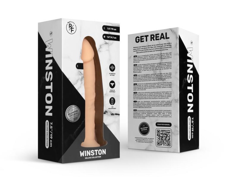 Enjoy exceptionally realistic stimulation with the Winston E... Real Fantasy - Winston Vibro Dildo 18cm photo-11