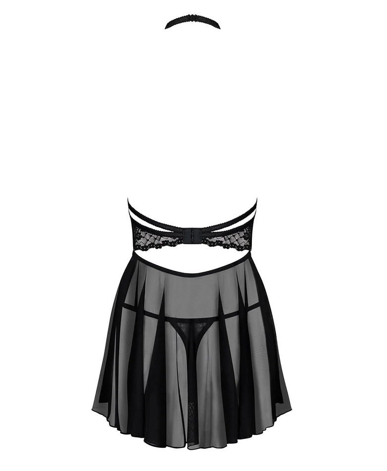 Feel wonderful tonight! We have something that will make you... Obsessive - Nettsy Babydoll & Thong - Black - S/M photo-8