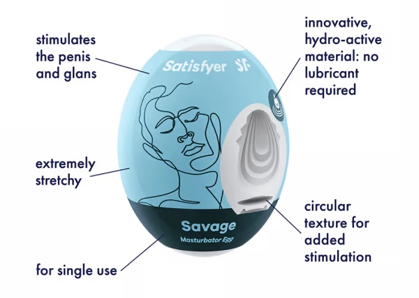 Satisfyer Savage 自慰蛋讓您隨時保持興奮。 這款自慰器僅供一次性使用:其設計為蛋形,低調,非常適合在旅途... Satisfyer - 飛機蛋 - Savage 照片-4