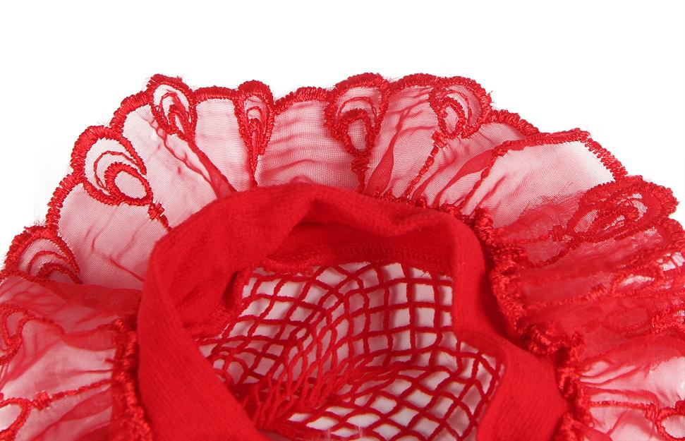 Accented with a white fuzzy bow in a Christmas style, classi... Ohyeah - Bow Mesh Stocking - Red - XL photo-12