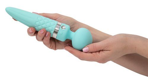 Pillow Talk - Sultry Rotating Wand - Teal photo