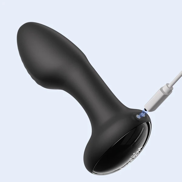 Designed for full-contact stimulation, Frenzy’s ergonomic sh... Honey Play Box - Frenzy Sensing App Rotating Butt Plug - Black photo-9