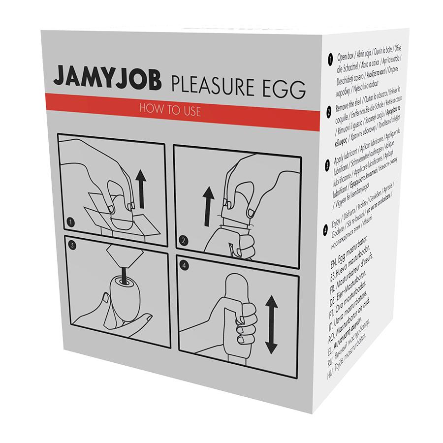 Manufactured with a medical grade elastomer that does not ca... Jamyjob - Egg Masturbator White Version - Red photo-9