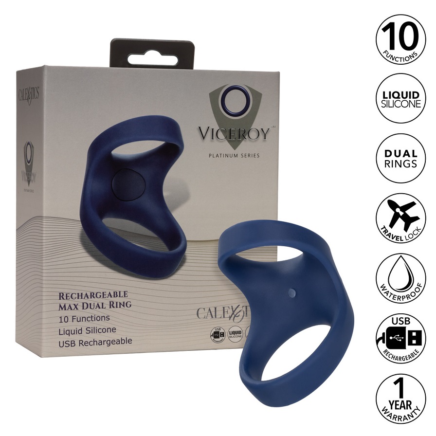 Explore new horizons of pleasure with the Viceroy Rechargeab... CEN - Viceroy Max Dual Vibro Ring - Blue photo-12
