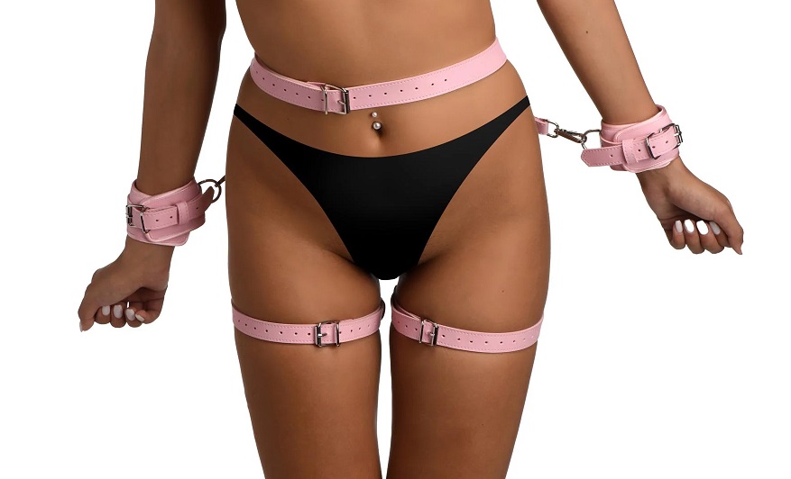 The use of your body is a gift; treat it like one with this ... Strict - Bows Bondage Harness - Pink - M/L photo-2