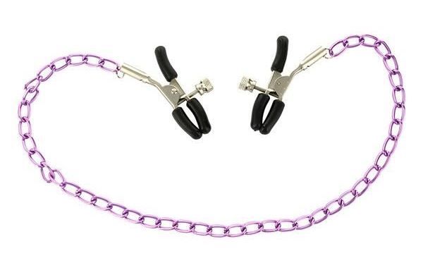 Introducing ToyJoy's Purple Stimulation Nipple Chain, an adj... ToyJoy - Stimulating Nipple Chain - Purple photo-2