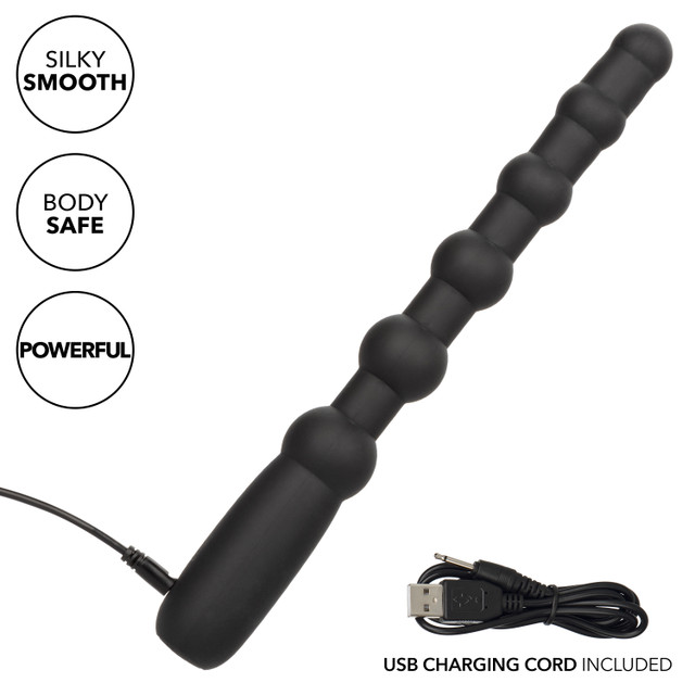 Indulge in the pleasure of the soft and smooth Rechargeable ... CEN - X-10 Vibro Anal Beads - Black photo-5