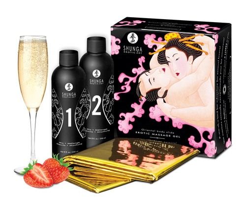 Shunga - Body-2-Body Oriental Gel Set Strawberry photo