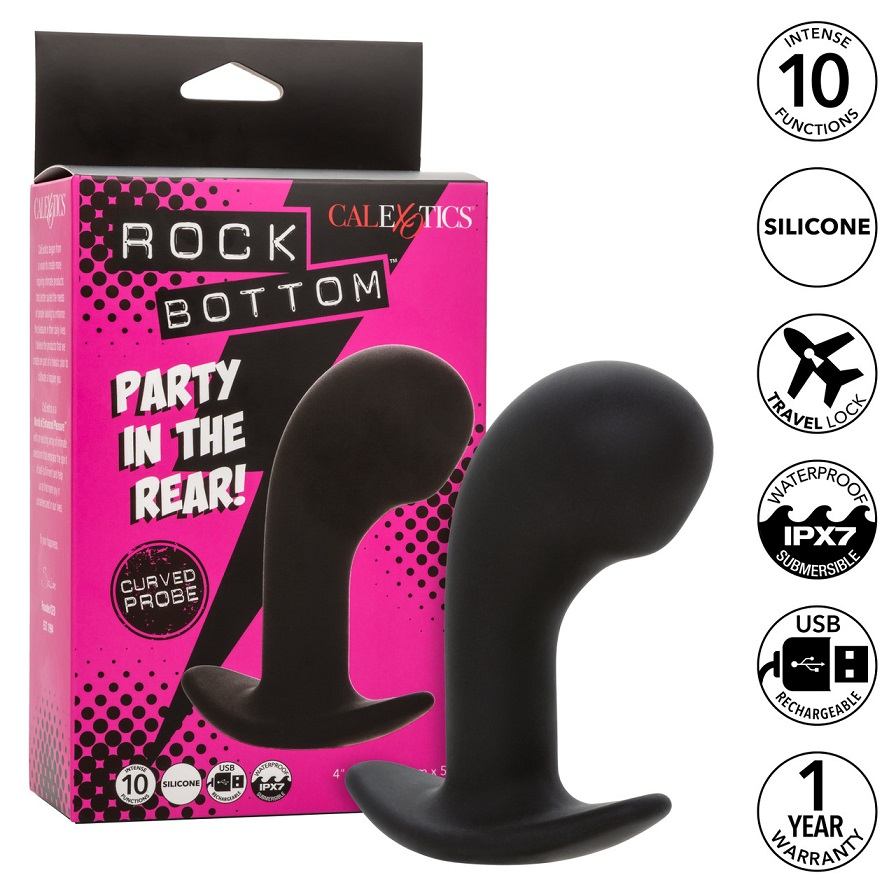 Experience intensified pleasure with the Rock Bottom Curved ... CEN - Rock Bottom Curved Vibro Plug - Black photo-9