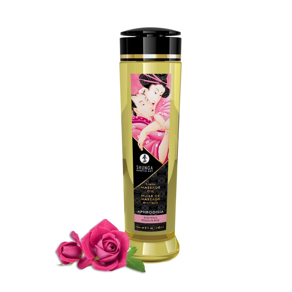 Enjoy the pleasures of giving or receiving a sensual and ero... Shunga - Aphrodisia Massage Oil Rose Petals - 240ml photo-2