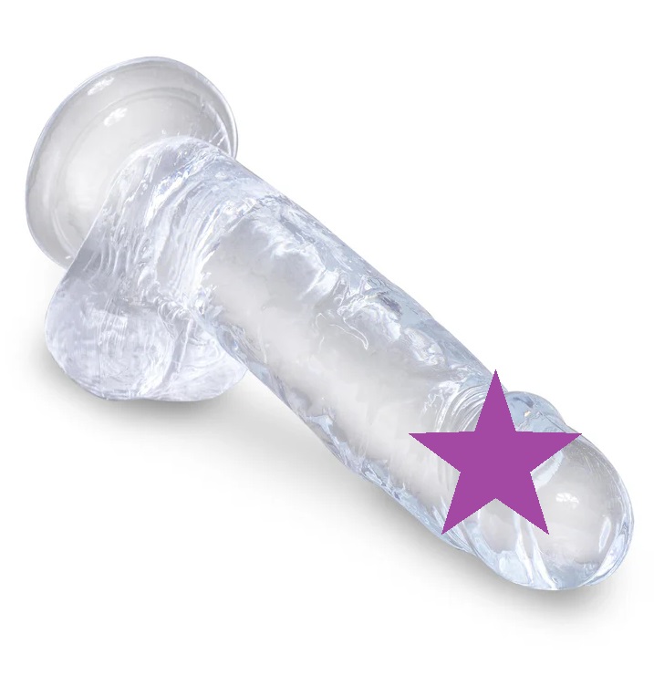 Dildo combines a translucent dildo with a realistic cock des... King Cock - 7" Cock w Balls - Clear photo-2