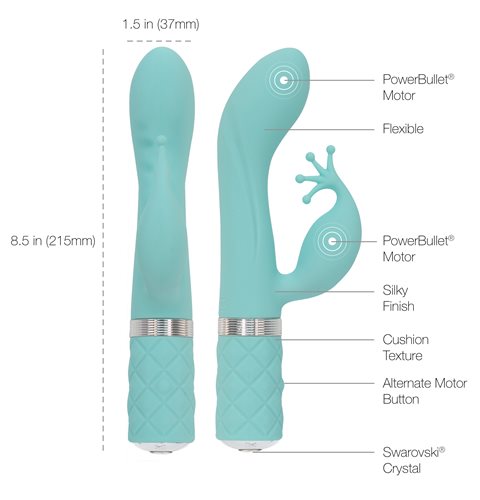 Pillow Talk - Kinky Rabbit Vibe - Teal photo
