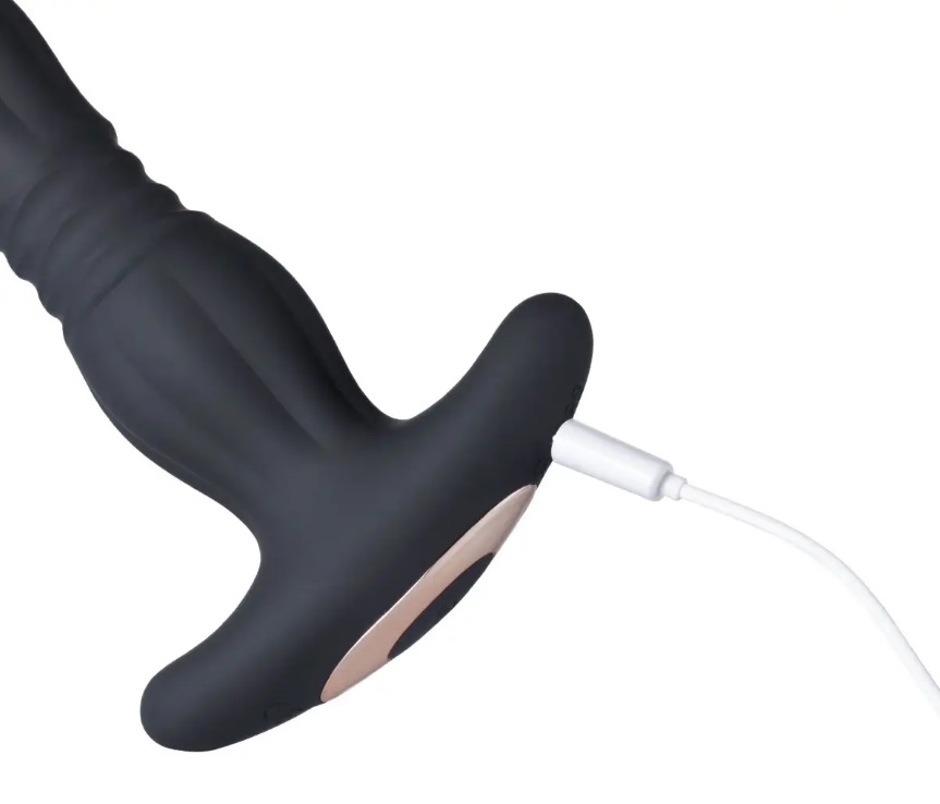 Dynamic thrusting: With its powerful built-in motor, this bu... Honey Play Box - Agas Thrusting Butt Plug w Remote - Black photo-4