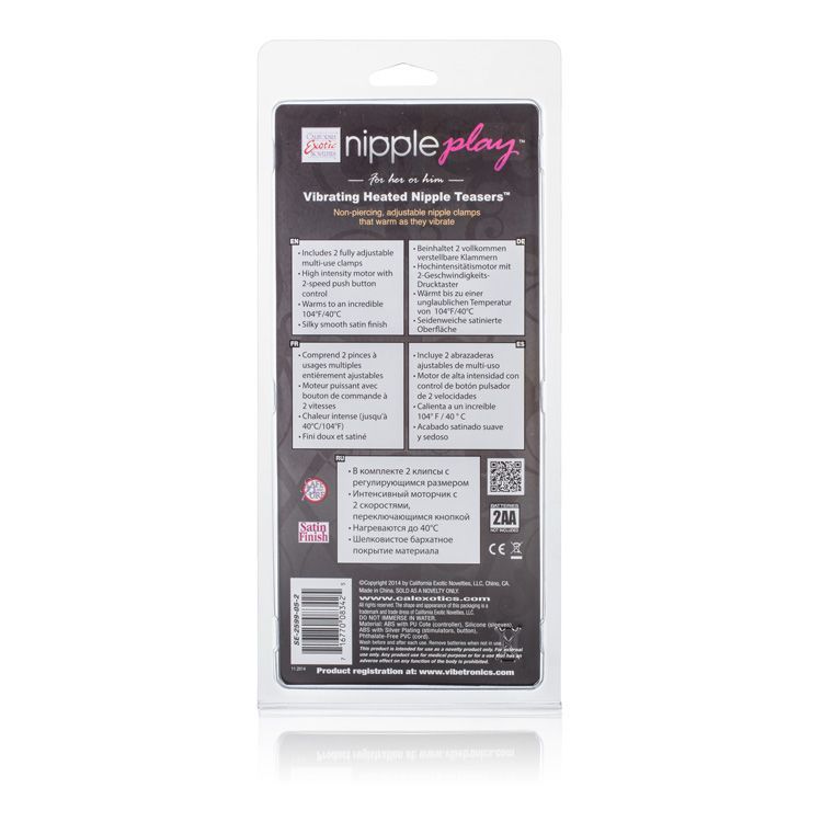 Experience intensely erotic tingles with the Nipple Play Vib... CEN - Vibrating Heated Nipple Teasers - Black photo-5