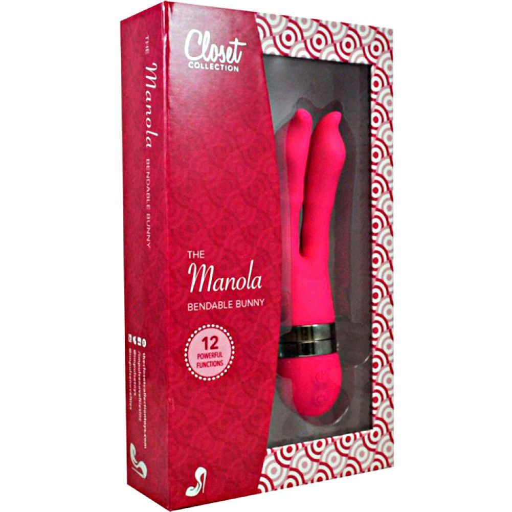 Powerful bunny vibe with bendable bullet stimulators that ca... Closet Collection - Manola Bendable Bunny - Pink photo-3