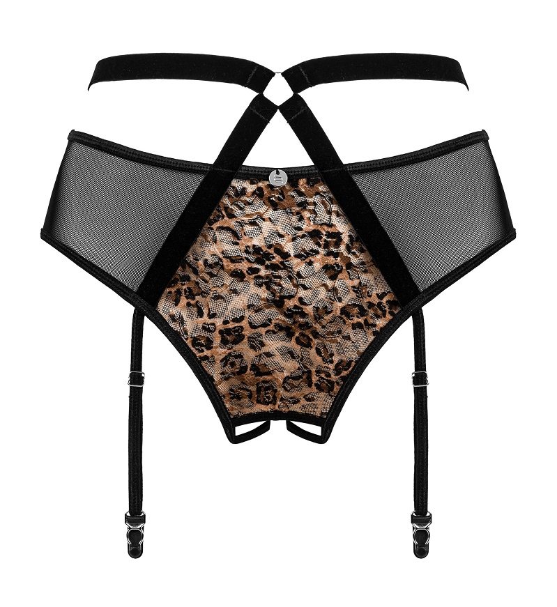 Spice yourself up by adding this very feminine garter belt f... Obsessive - Allunes Crotchless Garter Belt - Black - S/M photo-7
