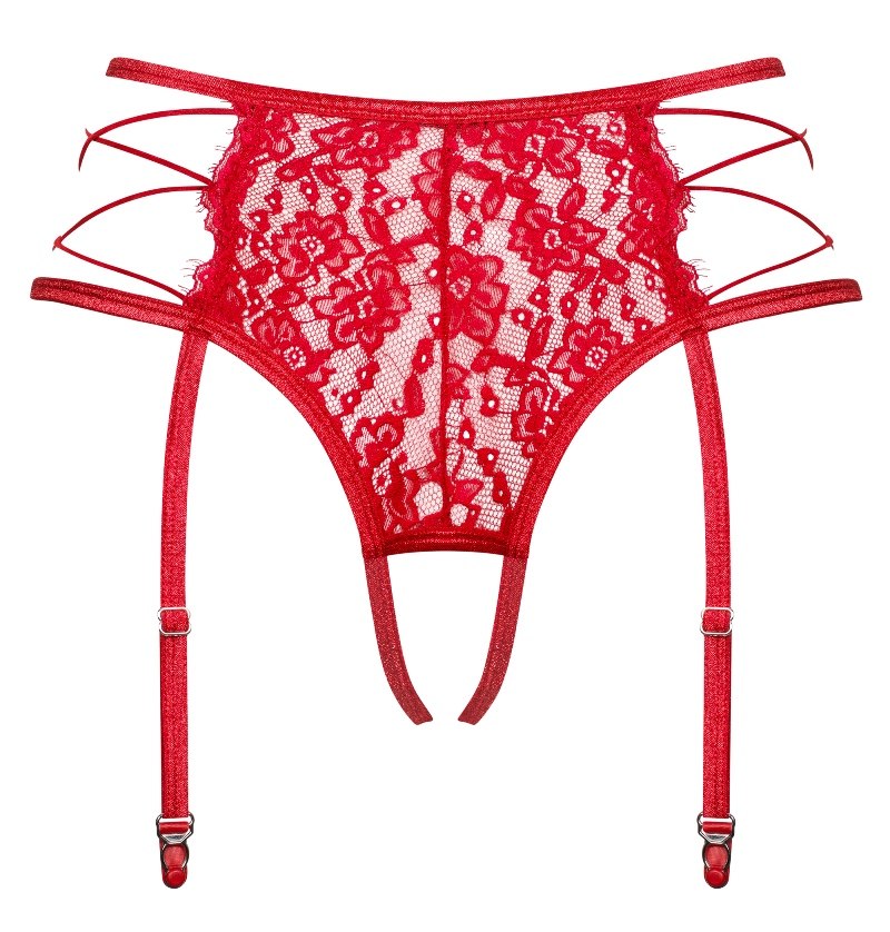 Surprise! We have prepared a wonderful 2in1 garter belt with... Obsessive - Rediosa Garter Belt - Red - S/M photo-8