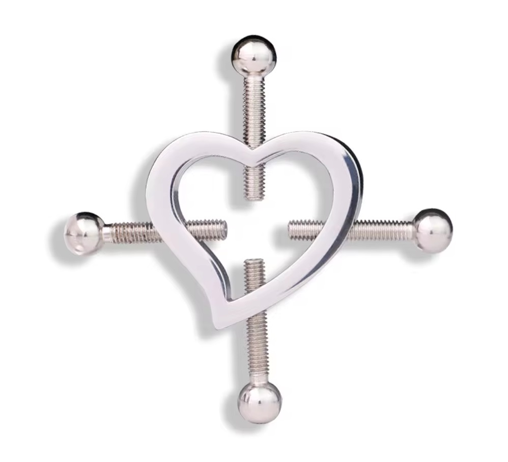 Material: 304 Stainless steel
Inner ... FAAK - Heart Nipple Clamps - Silver photo-2