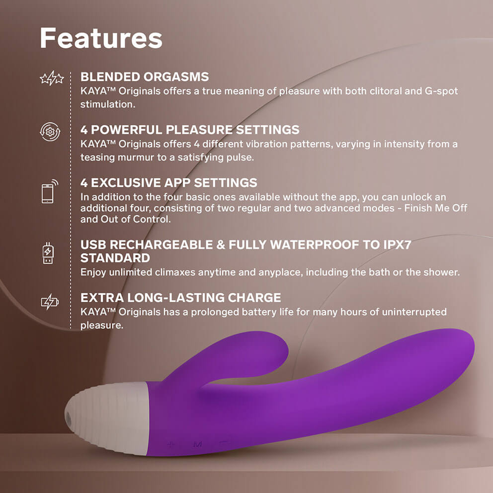 隆重推出 LELO Originals,全新系列专为初踏入性福旅程或渴望重拾亲密本质的人士而设计,多款精致必备之选... Lelo - Kaya Originals APP Rabbit Vibrator - Purple 照片-2