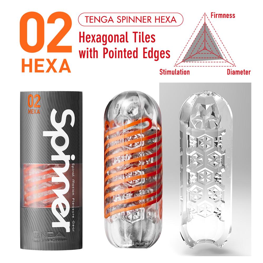 TENGA SPINNER HEXA - Hexagonal Tiles with Pointed Edges
... Tenga - Spinner 02 Hexa Masturbator - Orange photo-2