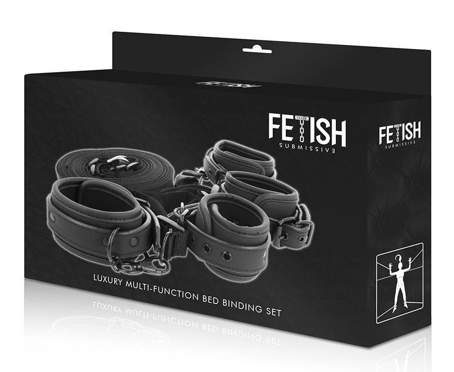 Take control of your lover with this complete luxury set for... Fetish Submissive - Luxury Bed Binding Set - Black photo-8