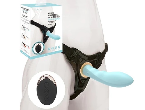 Erokay - 5.5" Vibro Strap-On Harness - Blue photo