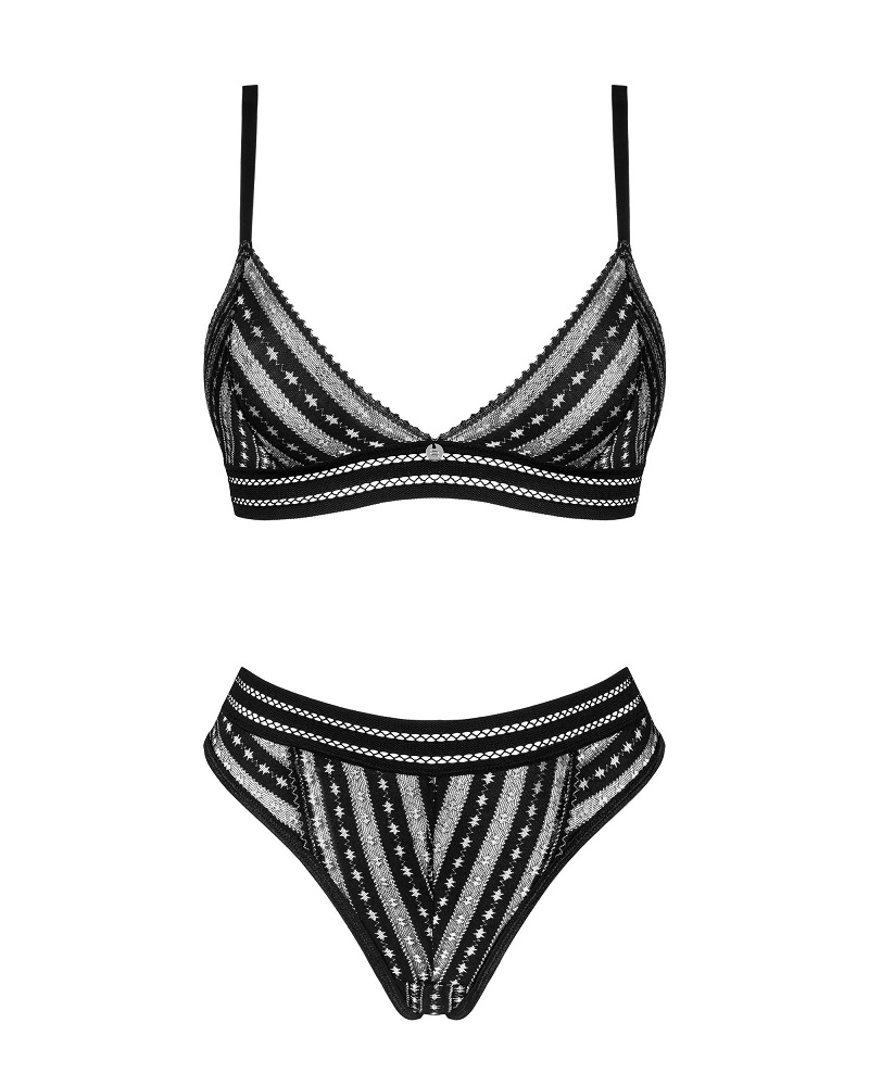 The tempting, sensual and intriguing Natilya set is a propos... Obsessive - Natilya 2pcs Set - Black - XS/S photo-6