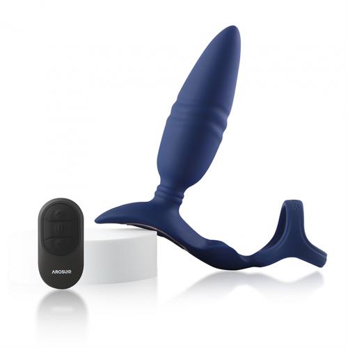 Arosum - Ring’n’Rear Thrusting Plug - Blue photo