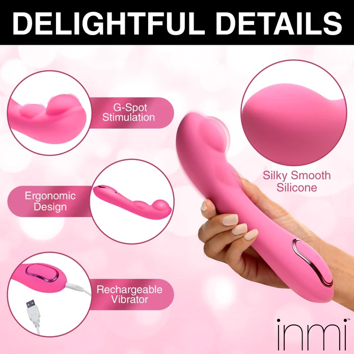 Experience targeted G-spot stimulation with a curved, inflat... Inmi - Extreme-G Inflating Vibrator - Pink photo-8